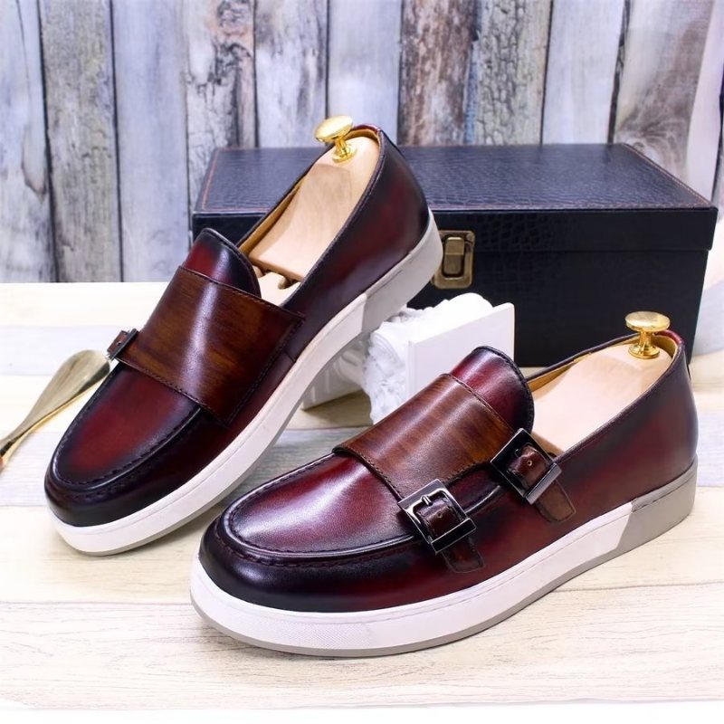 Ανδρικά Casual Παπούτσια Slip-ons Αριστοκρατικά Από Δέρμα Αγελάδας - Καφές