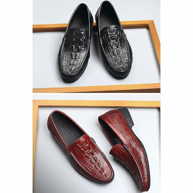 Ανδρικά Loafers Allilux Exotic Leather Slip On Casual - Μαύρο