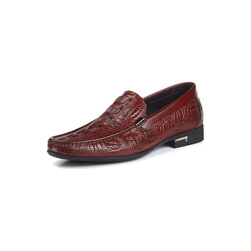 Ανδρικά Loafers Allilux Exotic Leather Slip On Casual - Κόκκινο