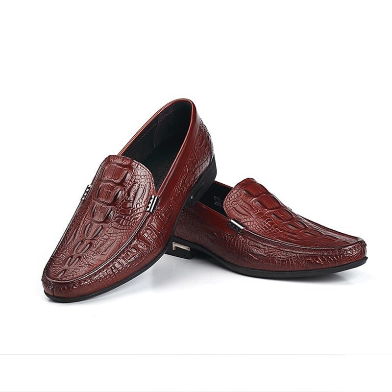 Ανδρικά Loafers Allilux Exotic Leather Slip On Casual - Κόκκινο