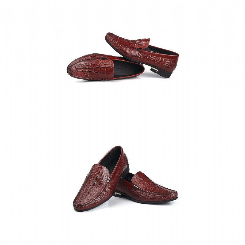 Ανδρικά Loafers Allilux Exotic Leather Slip On Casual - Κόκκινο