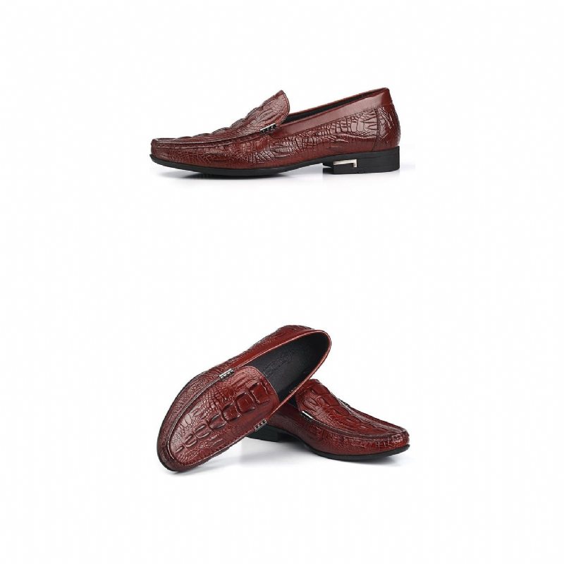 Ανδρικά Loafers Allilux Exotic Leather Slip On Casual - Κόκκινο