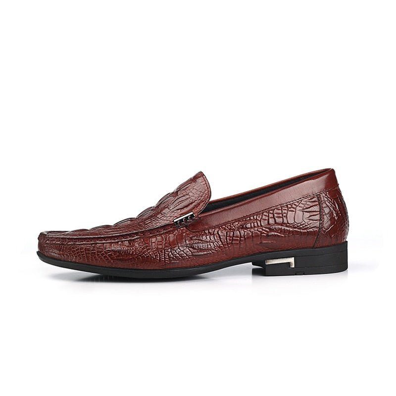 Ανδρικά Loafers Allilux Exotic Leather Slip On Casual - Κόκκινο