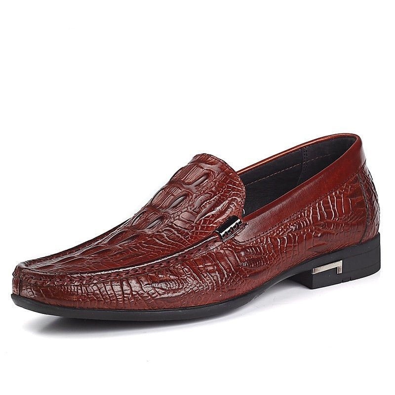 Ανδρικά Loafers Allilux Exotic Leather Slip On Casual - Κόκκινο