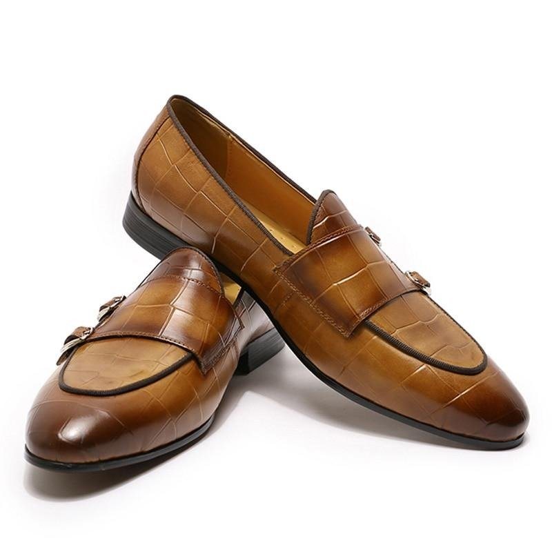 Ανδρικά Loafers Alliluxe Exotic Slip On - Καφές