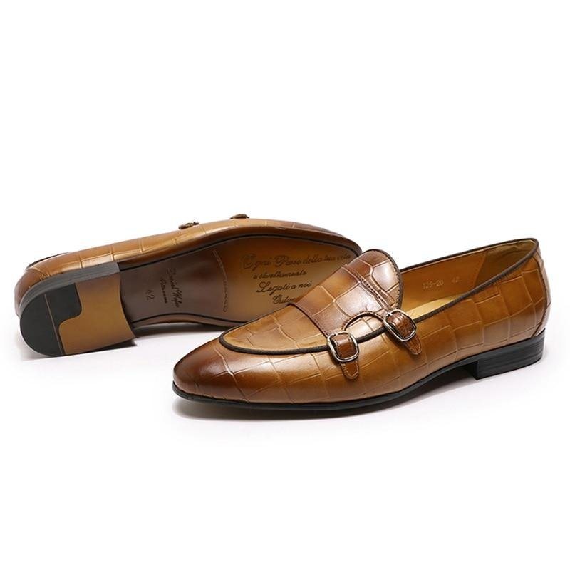 Ανδρικά Loafers Alliluxe Exotic Slip On - Καφές