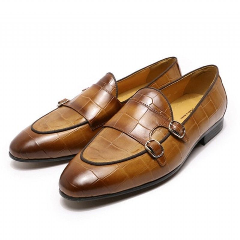 Ανδρικά Loafers Alliluxe Exotic Slip On - Καφές