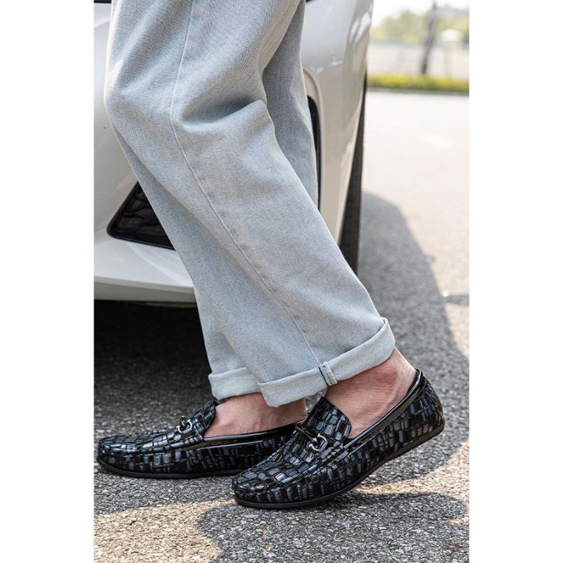 Ανδρικά Loafers Breathable Slip-on Αριστοκρατική Υφή Αλιγάτορα - Μπλε 