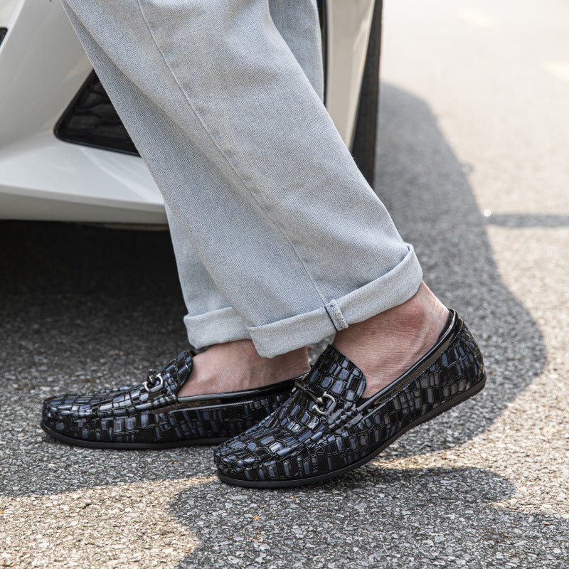 Ανδρικά Loafers Breathable Slip-on Αριστοκρατική Υφή Αλιγάτορα - Μπλε 