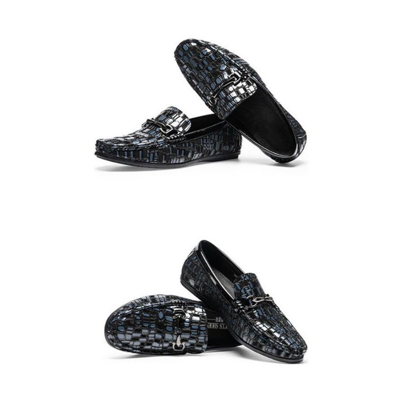 Ανδρικά Loafers Breathable Slip-on Αριστοκρατική Υφή Αλιγάτορα - Μπλε 