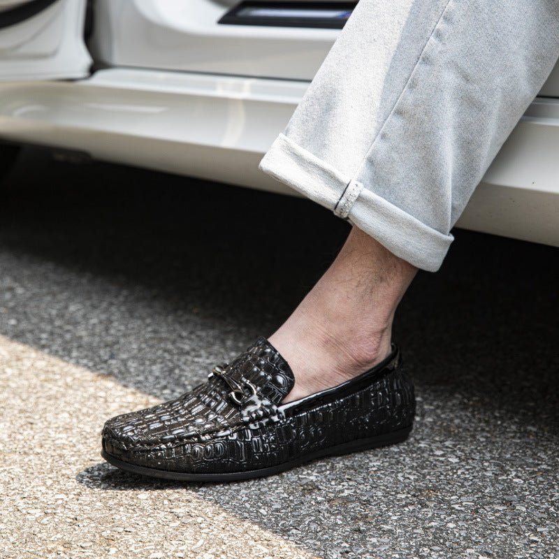 Ανδρικά Loafers Breathable Slip-on Αριστοκρατική Υφή Αλιγάτορα - Μαύρο