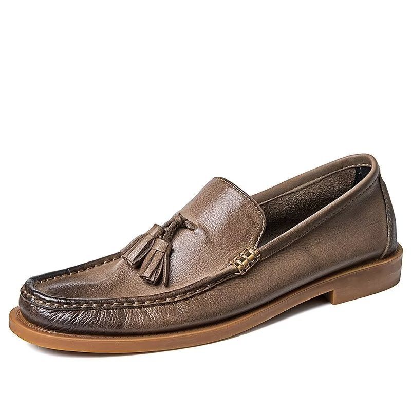 Ανδρικά Loafers Chic Ανάγλυφα Slip-on Tassel - Καφέ