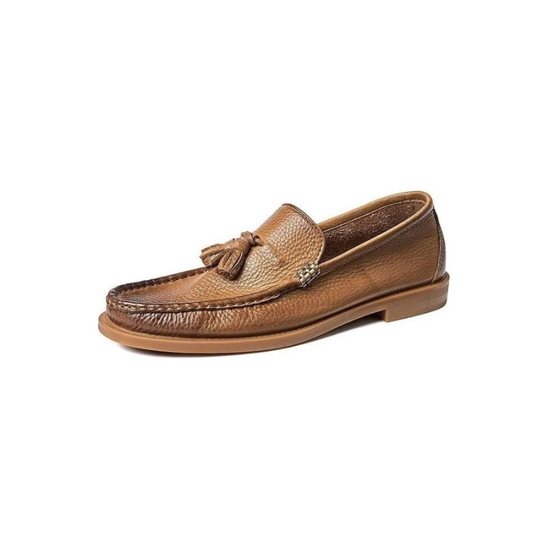 Ανδρικά Loafers Chic Ανάγλυφα Slip-on Tassel - Καφέ