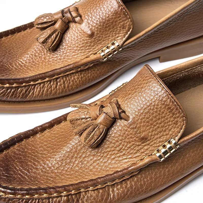 Ανδρικά Loafers Chic Ανάγλυφα Slip-on Tassel - Καφέ