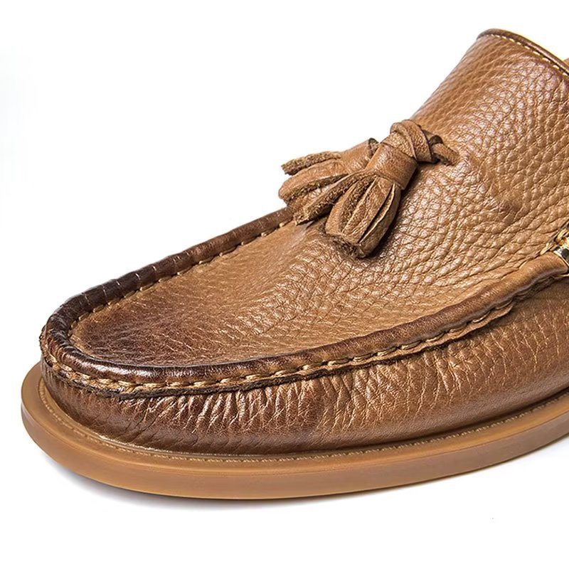 Ανδρικά Loafers Chic Ανάγλυφα Slip-on Tassel - Καφέ