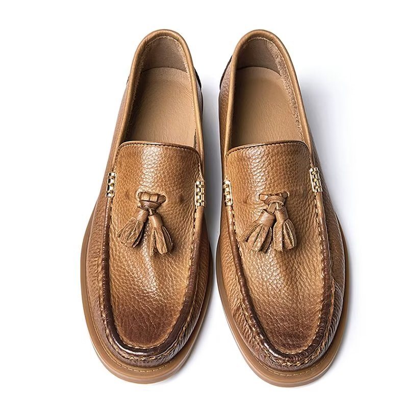 Ανδρικά Loafers Chic Ανάγλυφα Slip-on Tassel - Καφέ