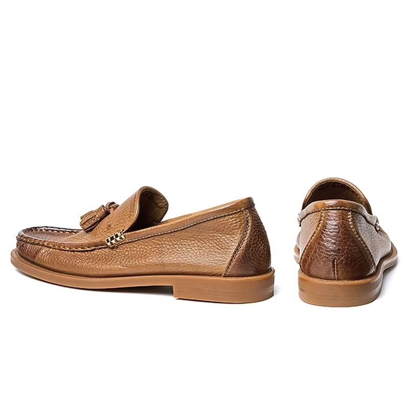 Ανδρικά Loafers Chic Ανάγλυφα Slip-on Tassel - Καφέ