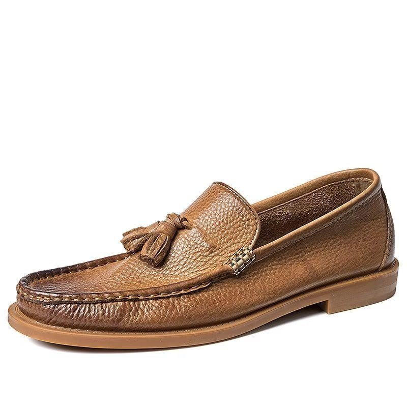 Ανδρικά Loafers Chic Ανάγλυφα Slip-on Tassel - Καφέ