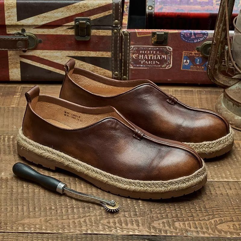 Ανδρικά Loafers Chic Από Δέρμα Αγελάδας Slip-on - Καφές