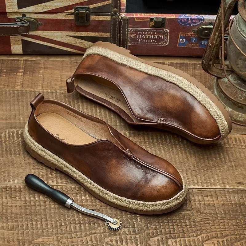 Ανδρικά Loafers Chic Από Δέρμα Αγελάδας Slip-on - Καφές