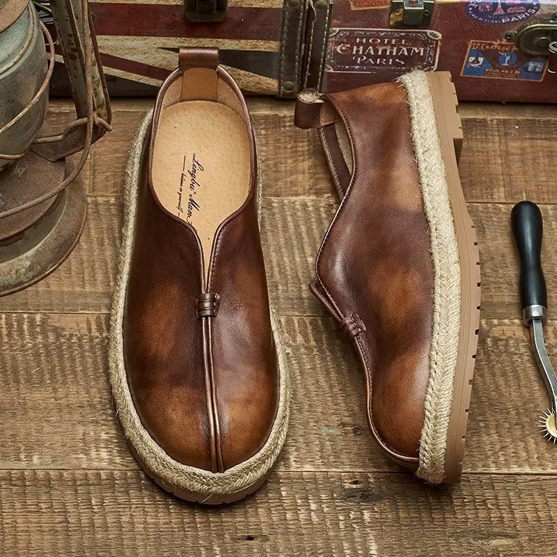 Ανδρικά Loafers Chic Από Δέρμα Αγελάδας Slip-on - Καφές