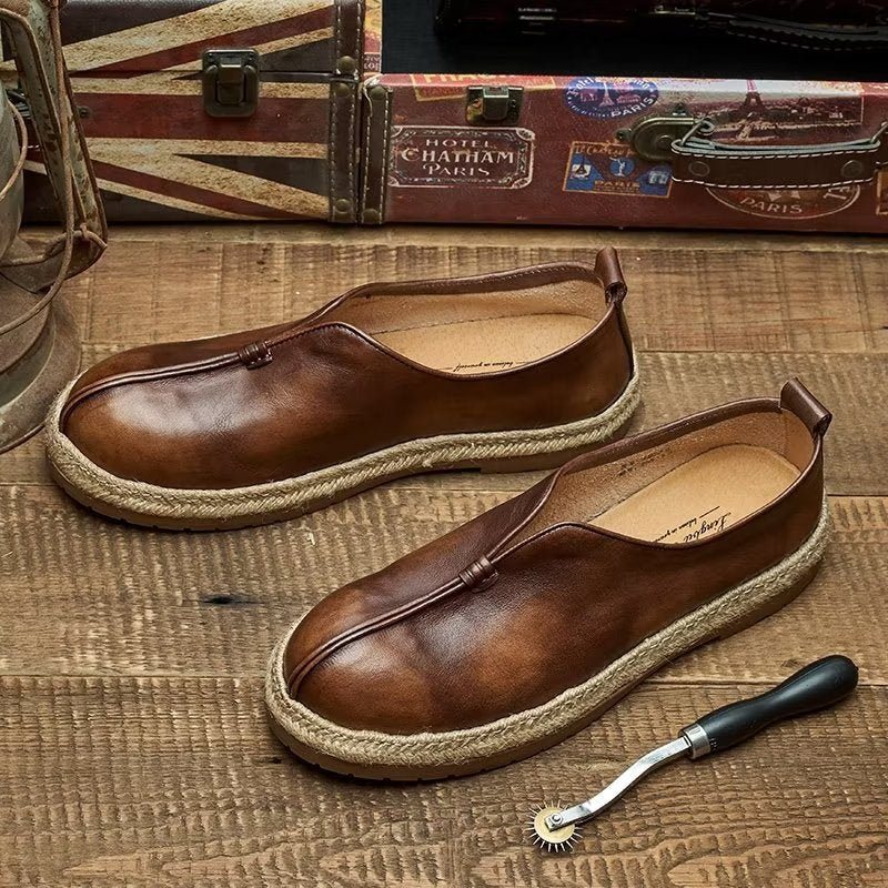 Ανδρικά Loafers Chic Από Δέρμα Αγελάδας Slip-on - Καφές