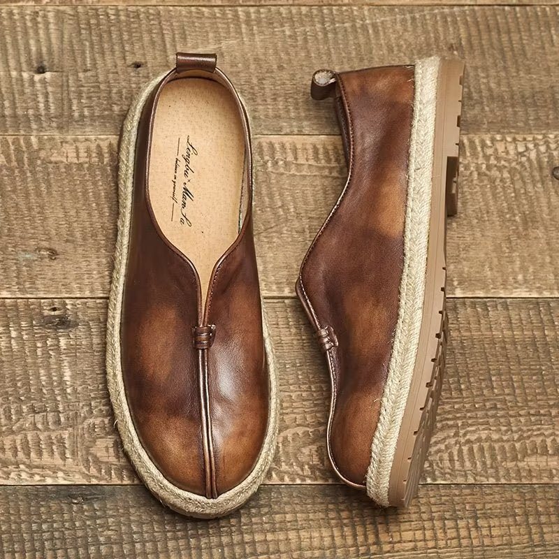 Ανδρικά Loafers Chic Από Δέρμα Αγελάδας Slip-on - Καφές