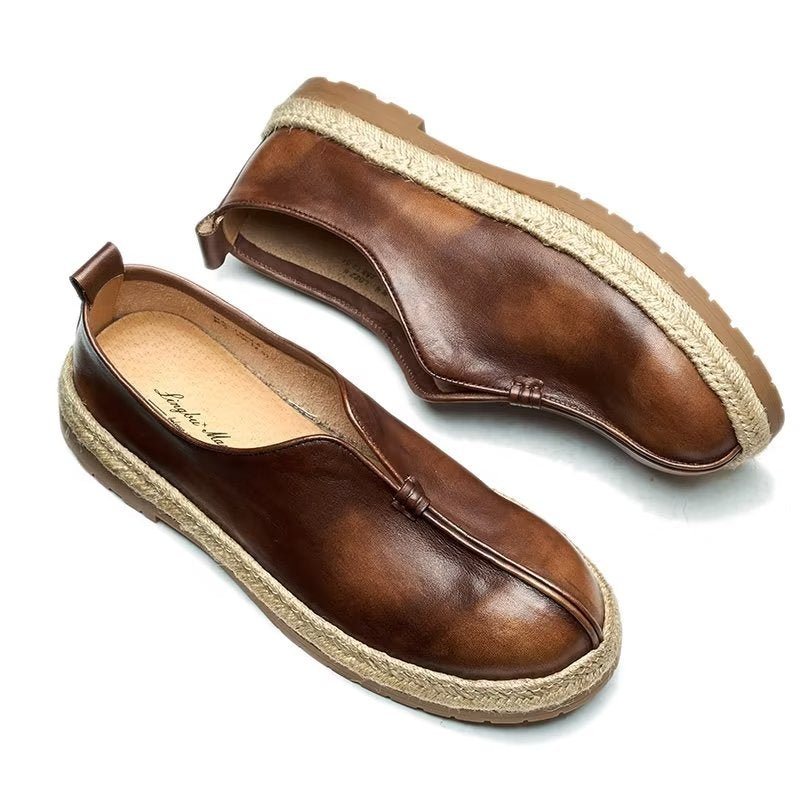 Ανδρικά Loafers Chic Από Δέρμα Αγελάδας Slip-on - Καφές