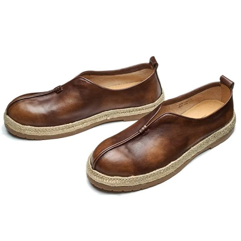 Ανδρικά Loafers Chic Από Δέρμα Αγελάδας Slip-on - Καφές