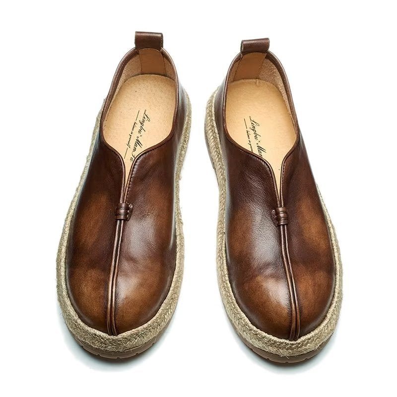 Ανδρικά Loafers Chic Από Δέρμα Αγελάδας Slip-on - Καφές