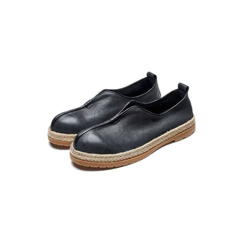 Ανδρικά Loafers Chic Από Δέρμα Αγελάδας Slip-on - Μαύρο