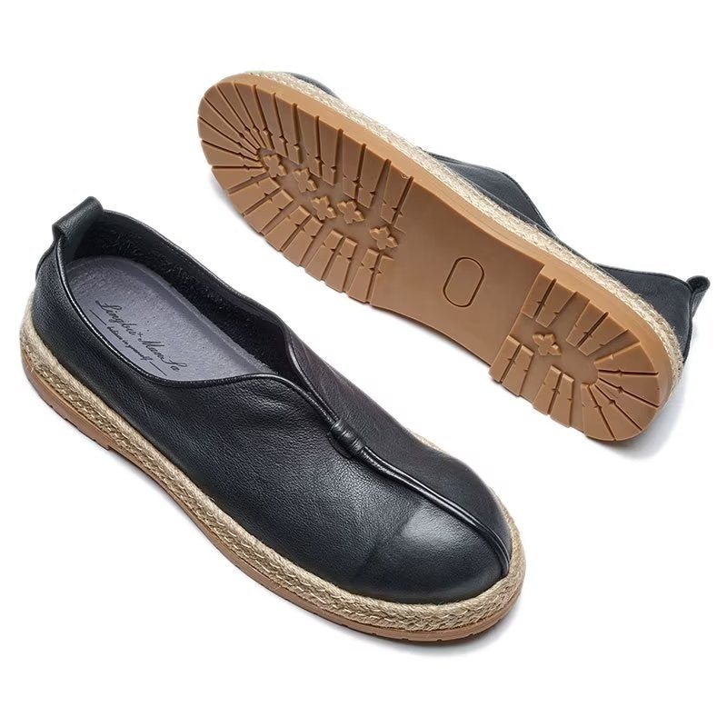 Ανδρικά Loafers Chic Από Δέρμα Αγελάδας Slip-on - Μαύρο