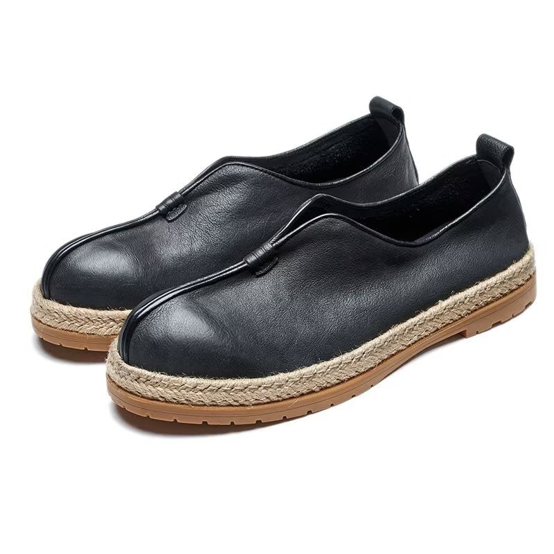 Ανδρικά Loafers Chic Από Δέρμα Αγελάδας Slip-on - Μαύρο