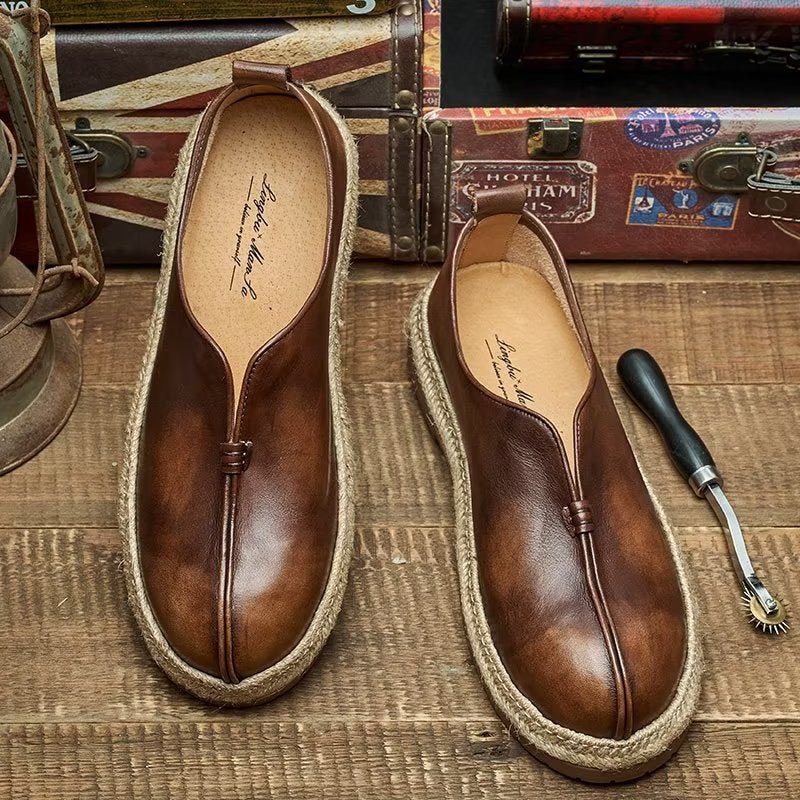 Ανδρικά Loafers Chic Από Δέρμα Αγελάδας Slip-on - Καφές