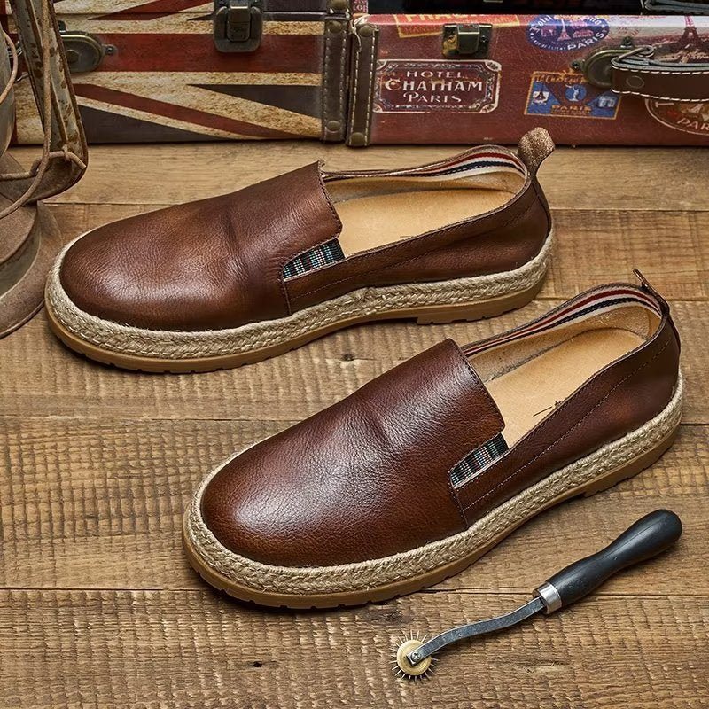 Ανδρικά Loafers Cow Leather Slip-on - Καφές