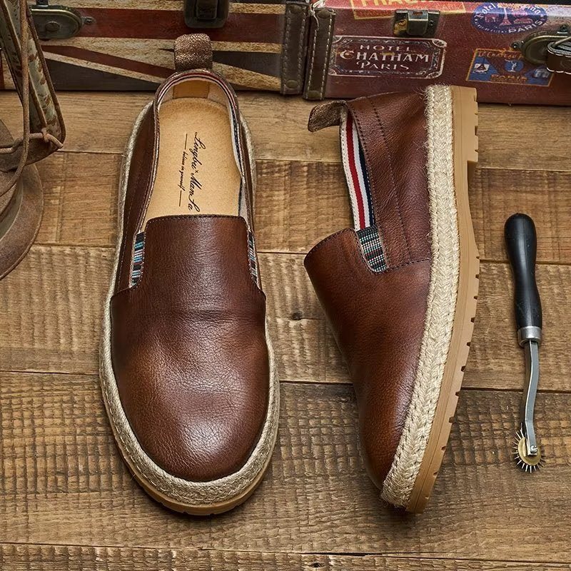 Ανδρικά Loafers Cow Leather Slip-on - Καφές