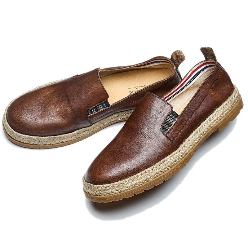 Ανδρικά Loafers Cow Leather Slip-on - Καφές