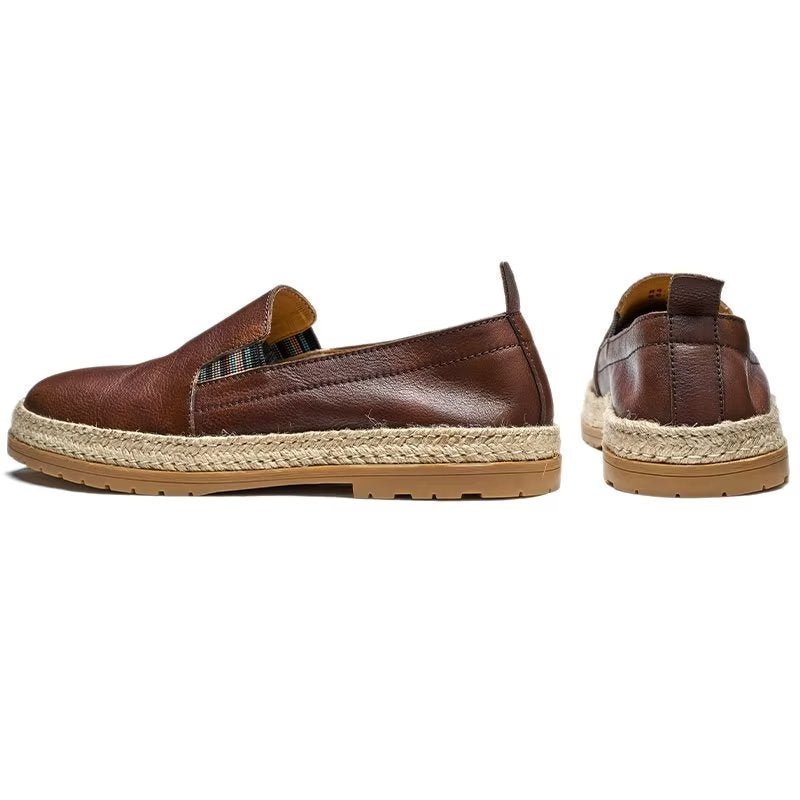 Ανδρικά Loafers Cow Leather Slip-on - Καφές