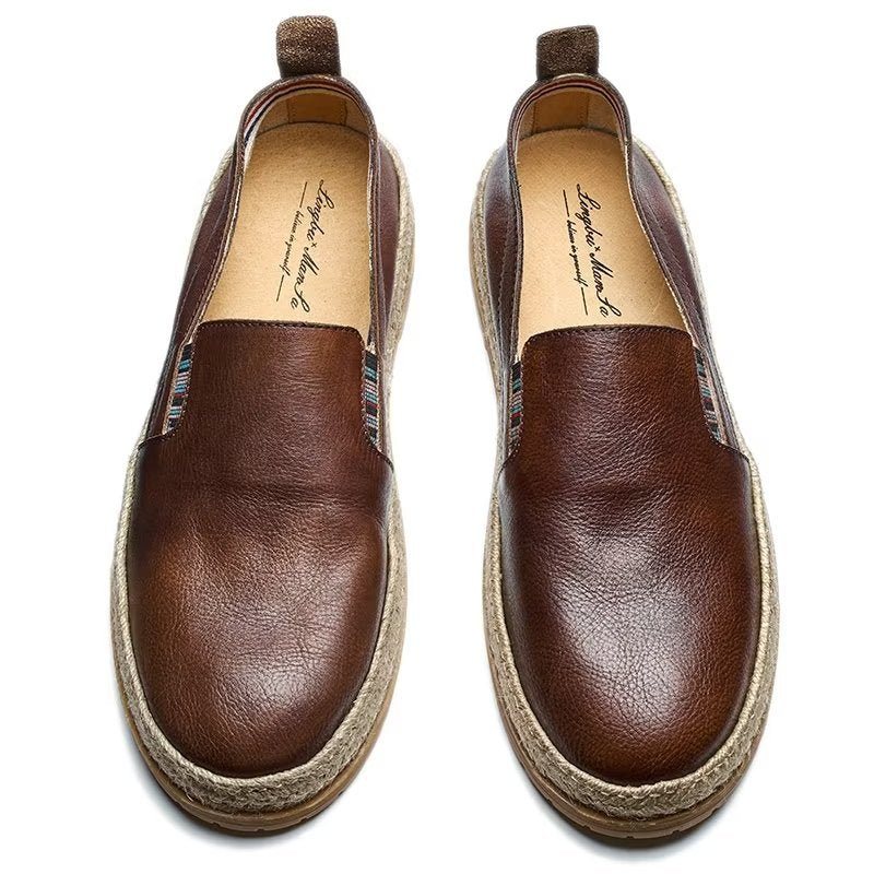 Ανδρικά Loafers Cow Leather Slip-on - Καφές