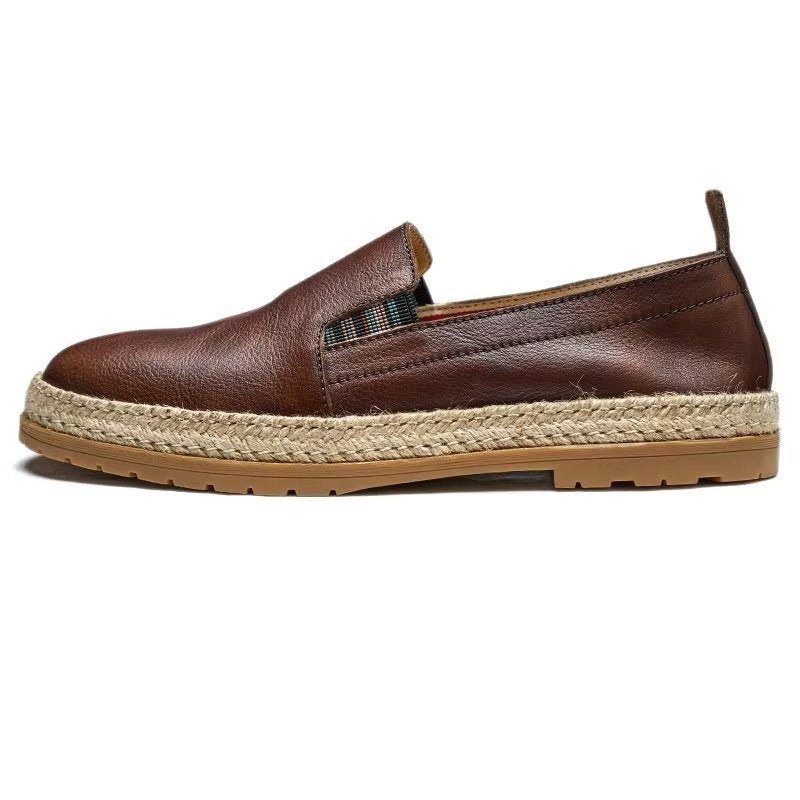 Ανδρικά Loafers Cow Leather Slip-on - Καφές