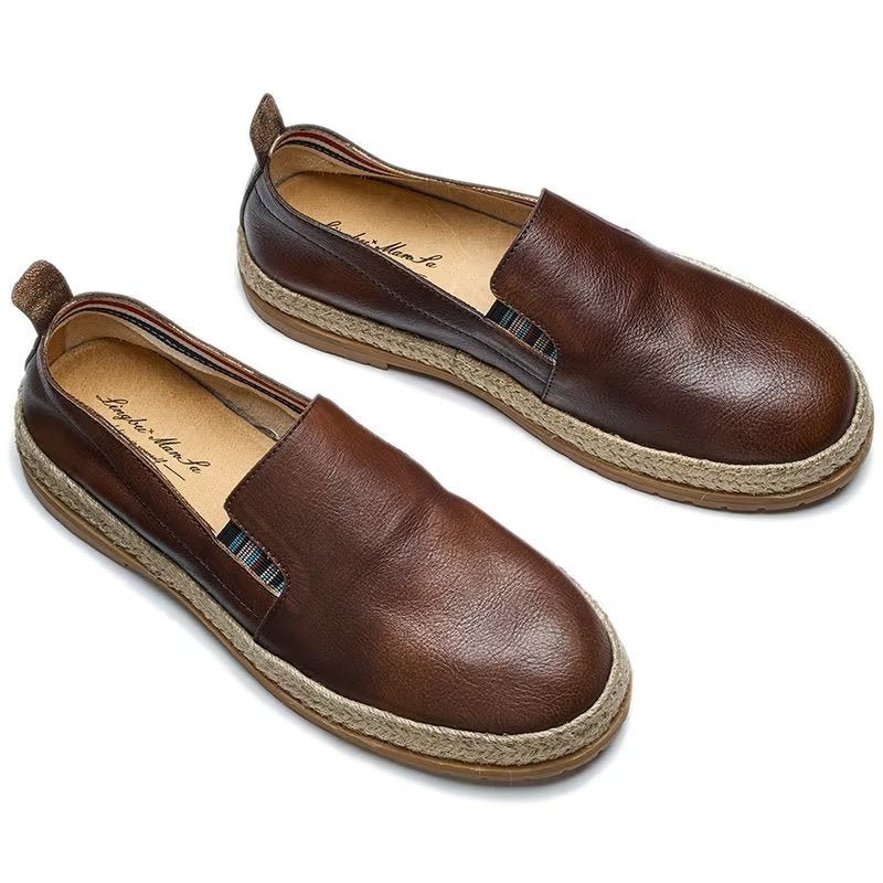 Ανδρικά Loafers Cow Leather Slip-on - Καφές