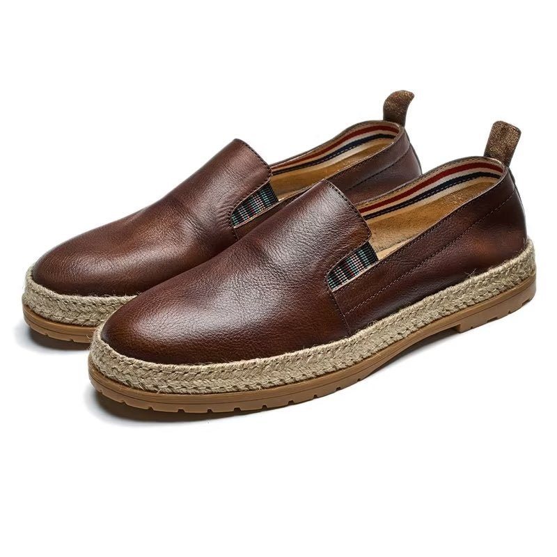 Ανδρικά Loafers Cow Leather Slip-on - Καφές