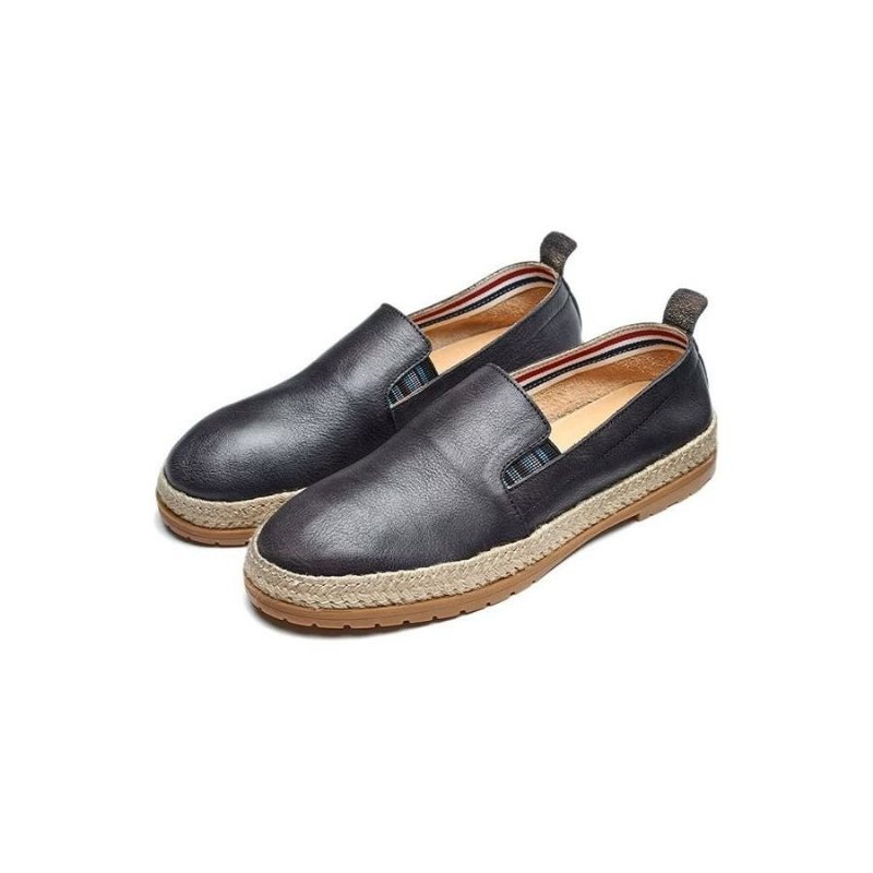 Ανδρικά Loafers Cow Leather Slip-on - Μαύρο