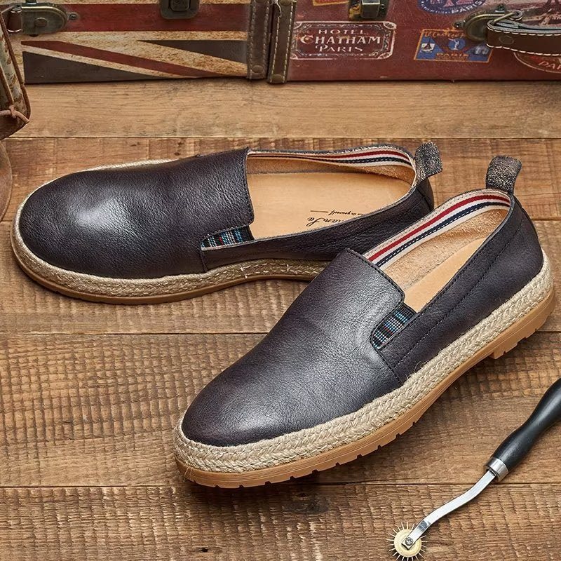 Ανδρικά Loafers Cow Leather Slip-on - Μαύρο