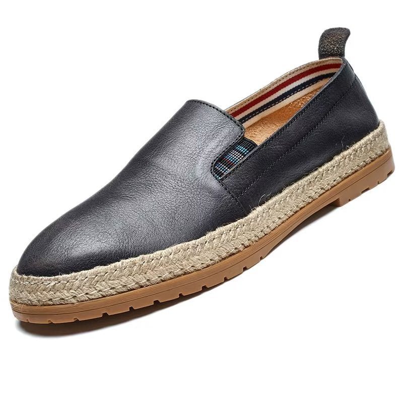 Ανδρικά Loafers Cow Leather Slip-on - Μαύρο