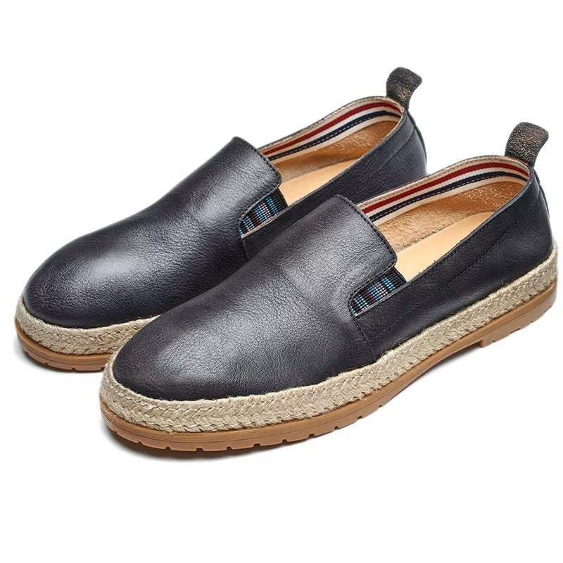 Ανδρικά Loafers Cow Leather Slip-on - Μαύρο