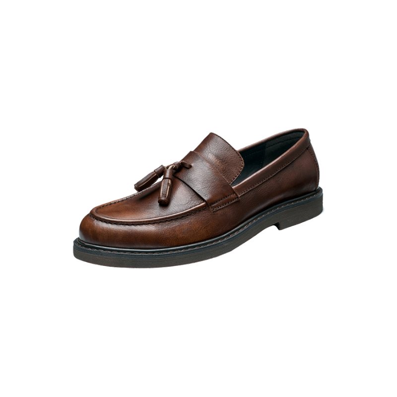 Ανδρικά Loafers Cow Leather Slip On - Καφές