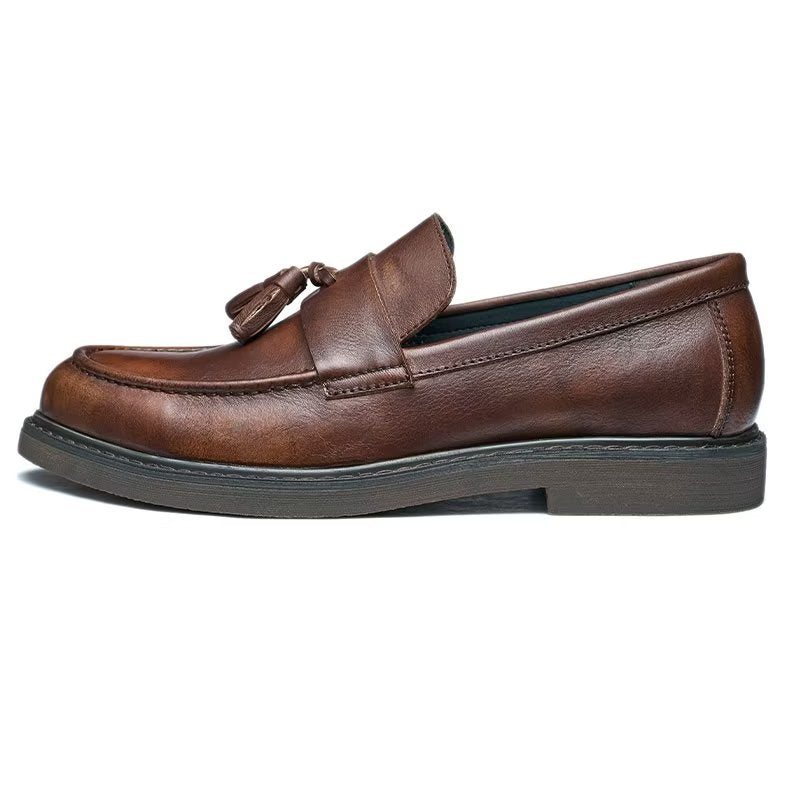 Ανδρικά Loafers Cow Leather Slip On - Καφές