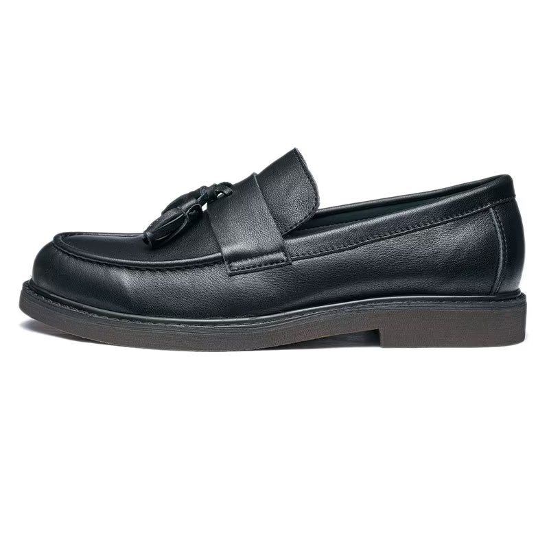 Ανδρικά Loafers Cow Leather Slip On - Μαύρο