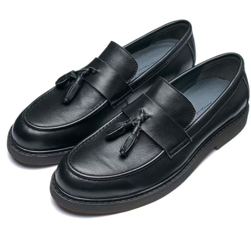 Ανδρικά Loafers Cow Leather Slip On - Μαύρο